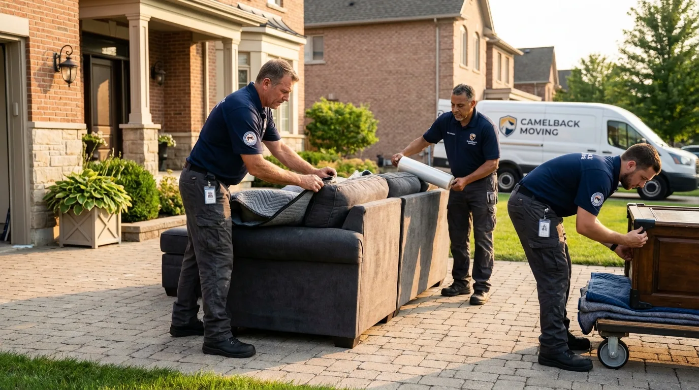 Large estate moving crew wrapping furniture in Green River, WY